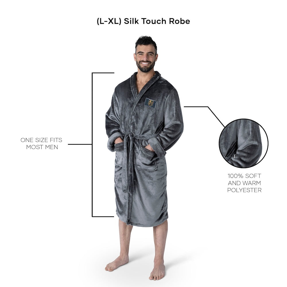 Vegas Golden Knights silk touch charcoal men bathrobe