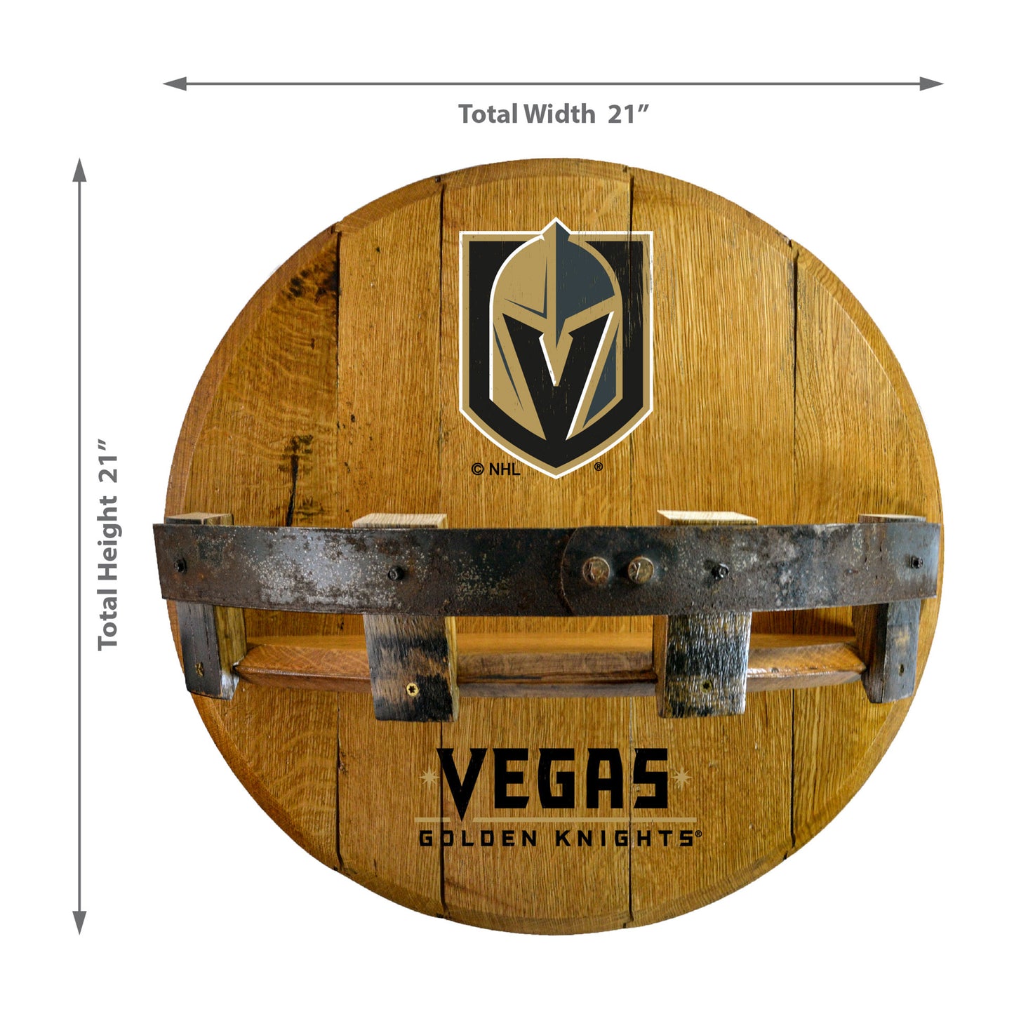 Vegas Golden Knights whiskey barrel shelf dimensions