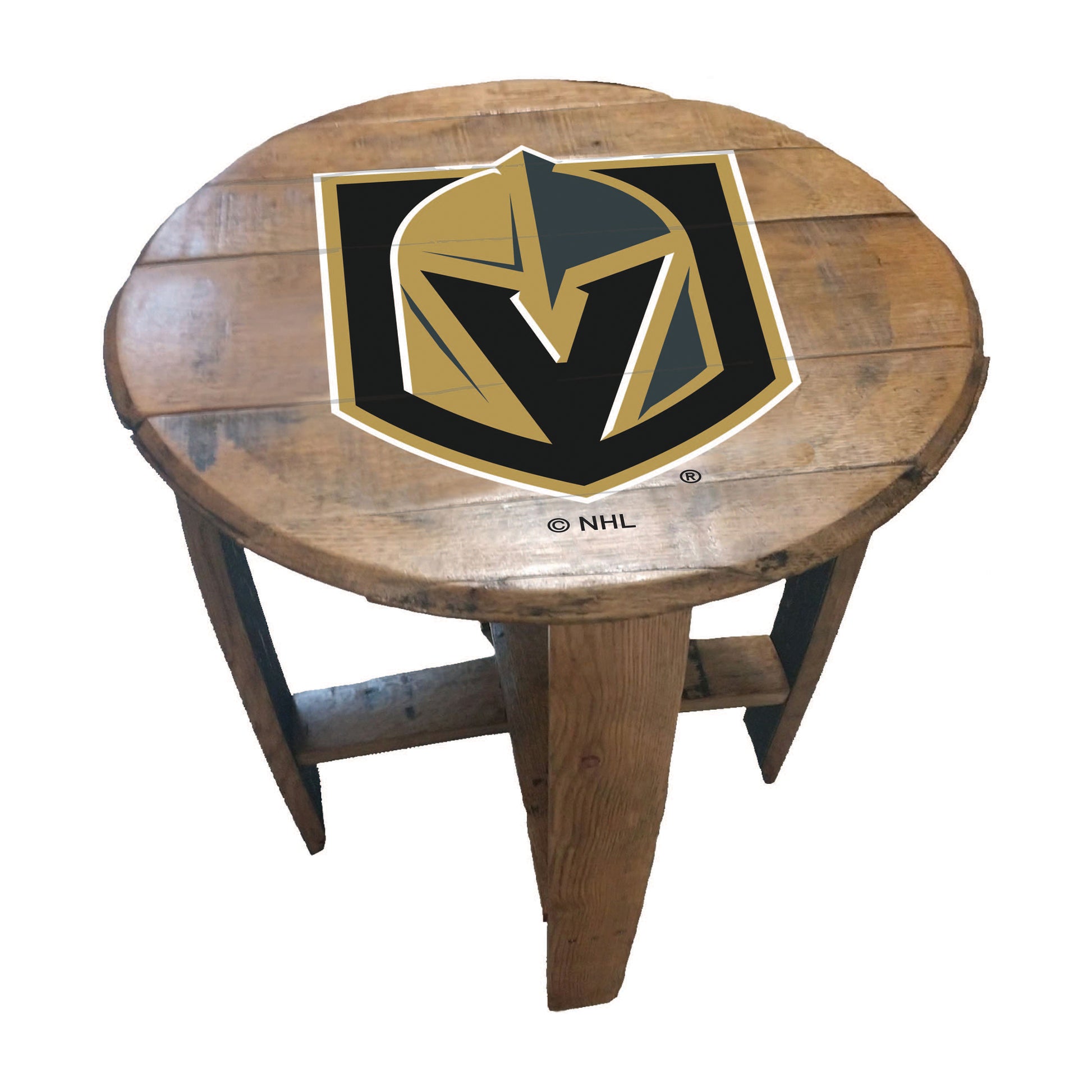 Vegas Golden Knights whiskey barrel end table