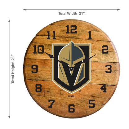 Vegas Golden Knights whiskey barrel wall clock dimensions