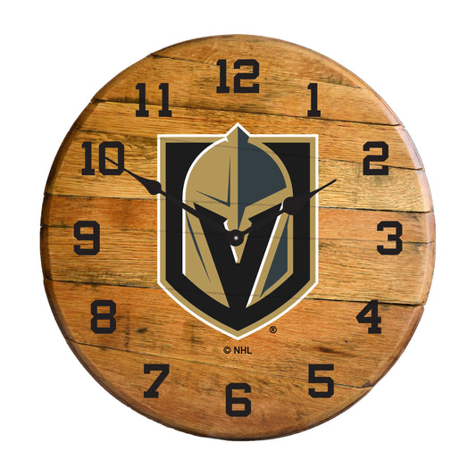 Vegas Golden Knights whiskey barrel wall clock