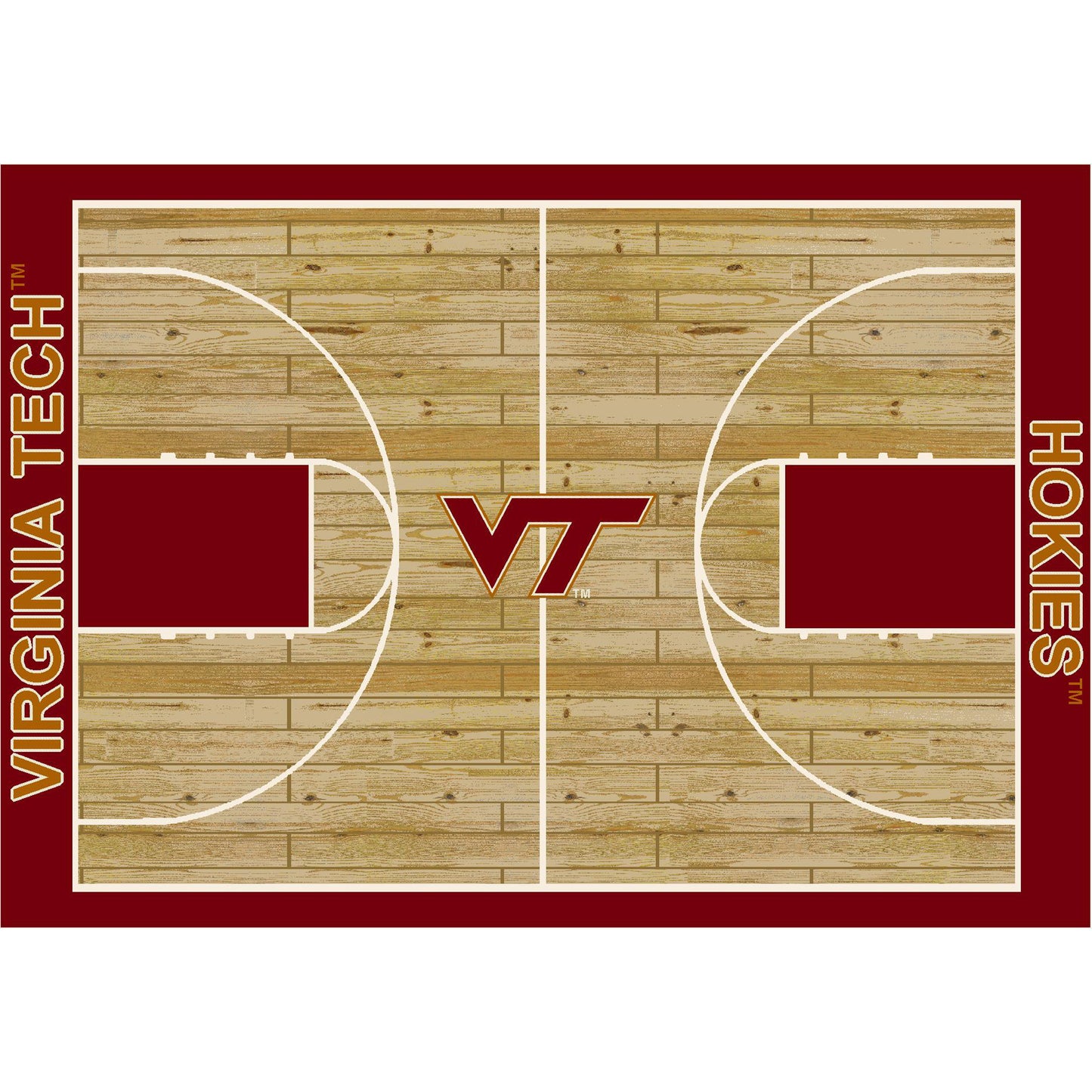 Virginia Tech Hokies courtside style area rug