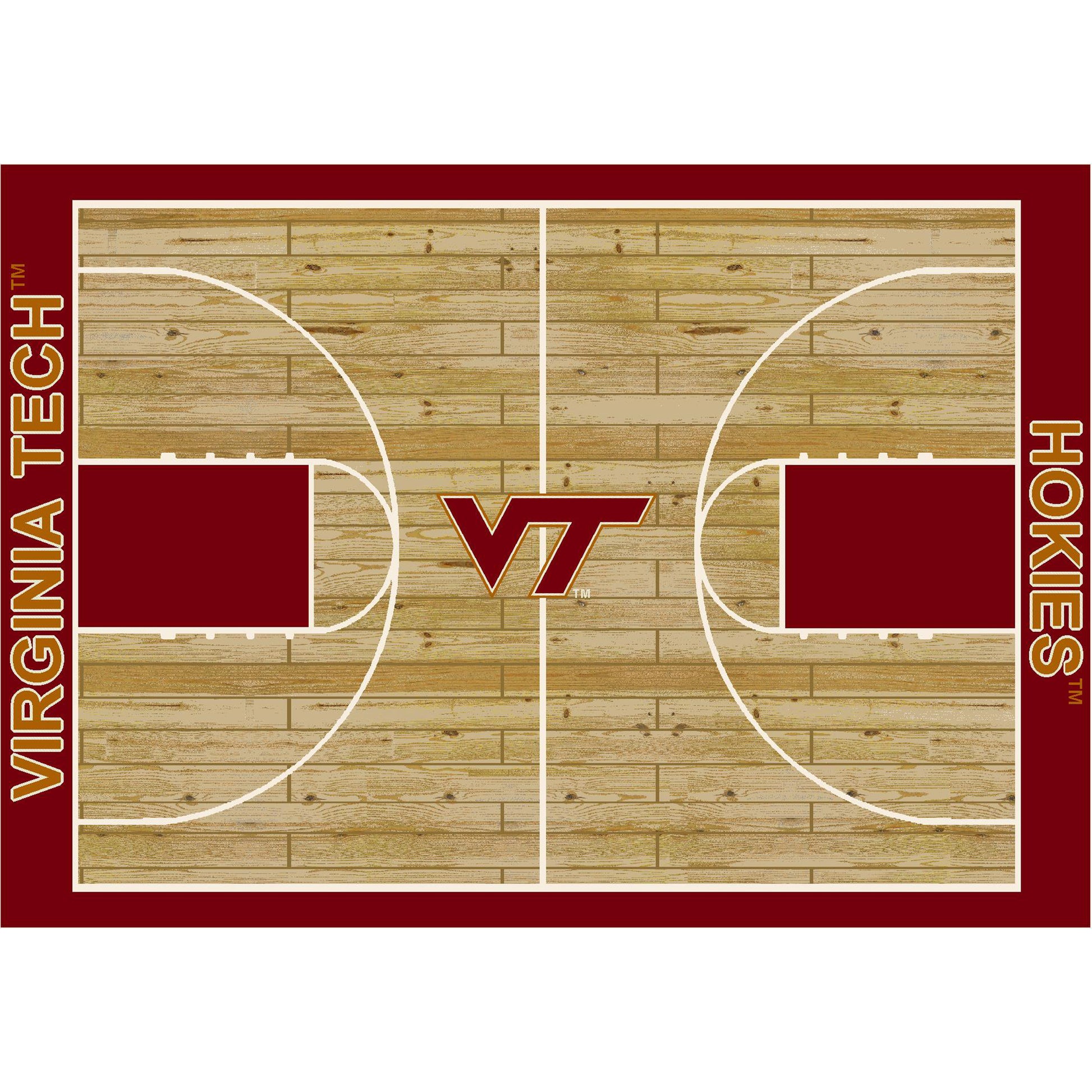 Virginia Tech Hokies courtside style area rug