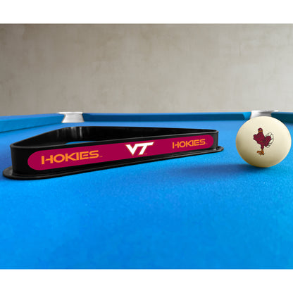 Virginia Tech Hokies triangle rack and cue ball set