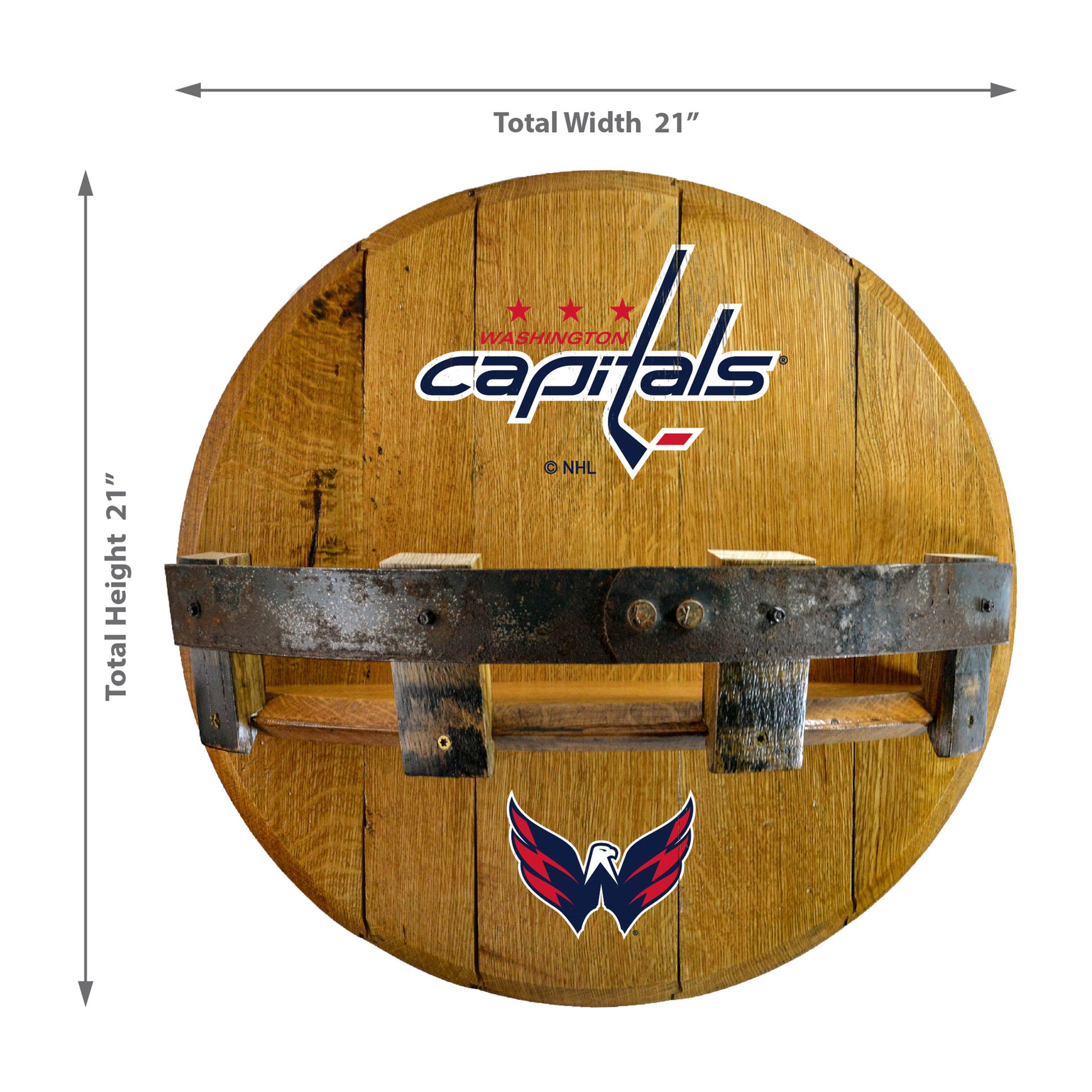 Washington Capitals whiskey barrel shelf dimensions
