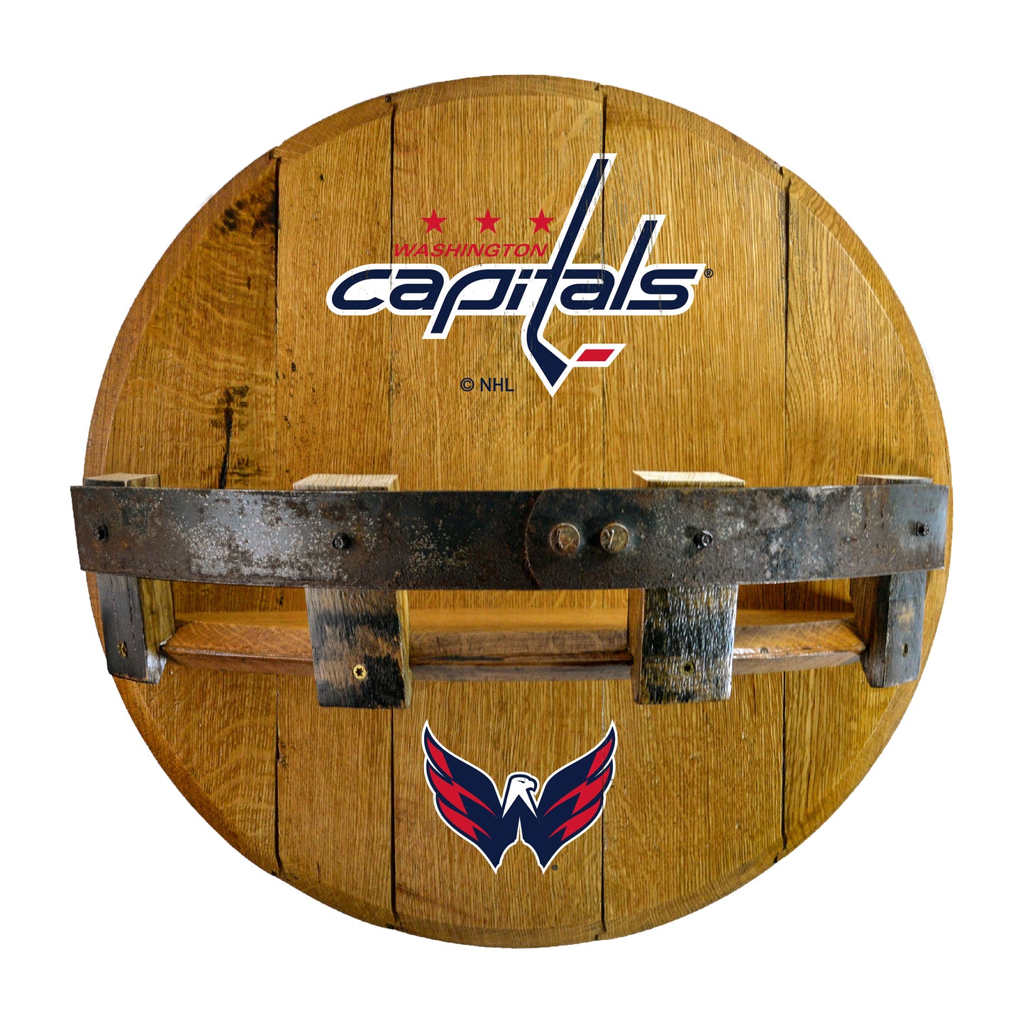 Washington Capitals whiskey barrel shelf