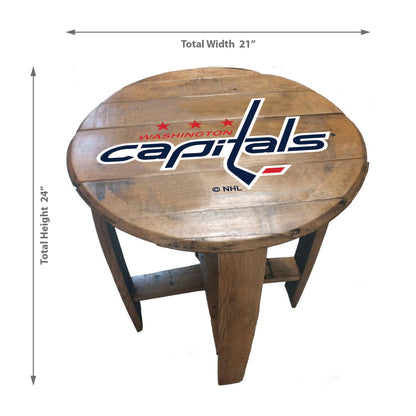 Washington Capitals whiskey barrel end table dimensions