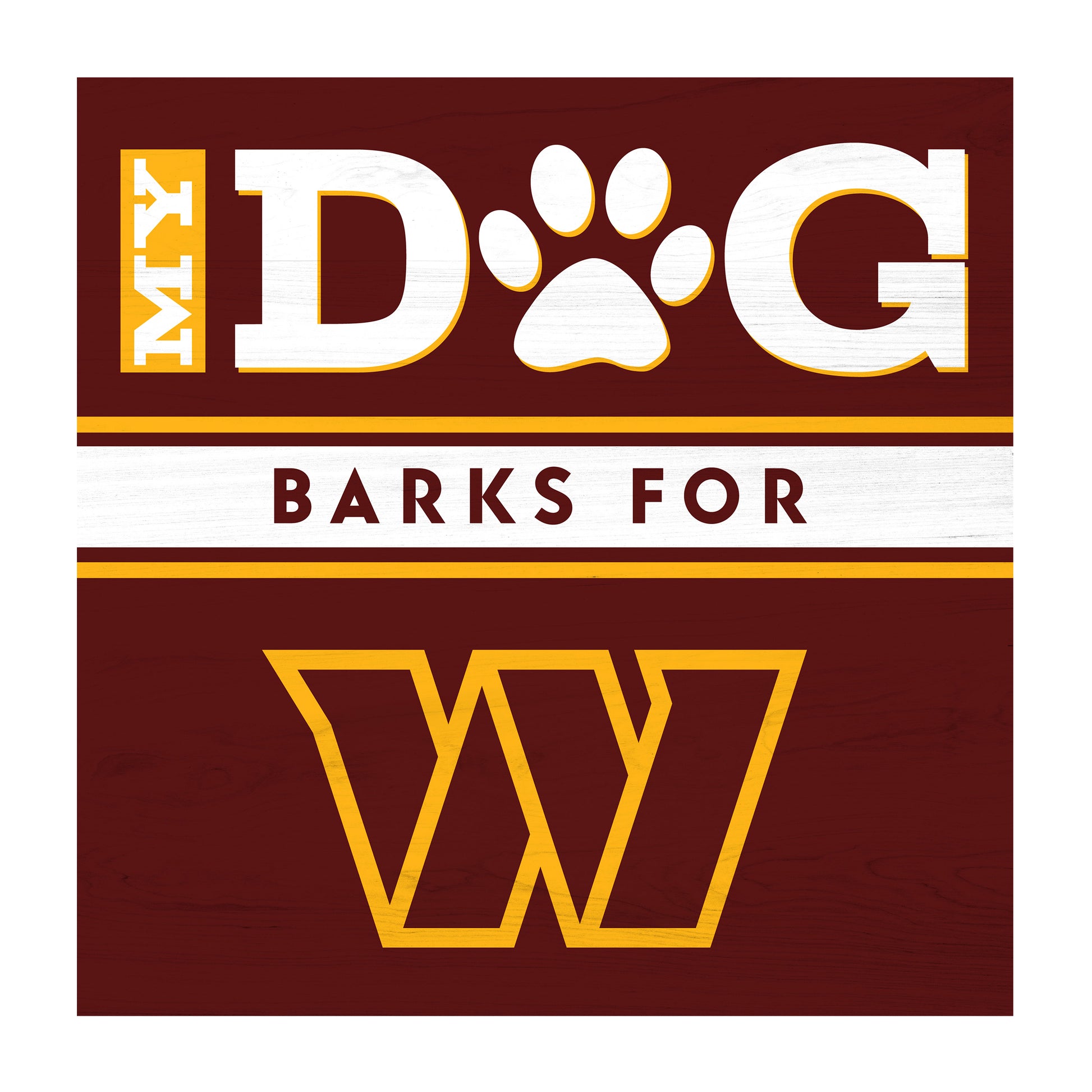 Washington Commanders dog sign
