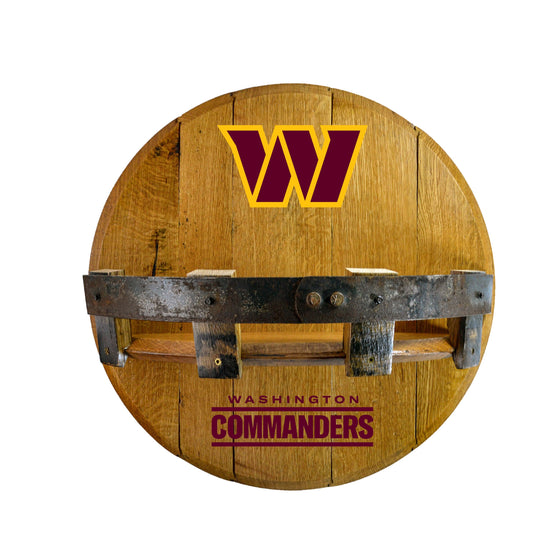 Washington Commanders whiskey barrel shelf