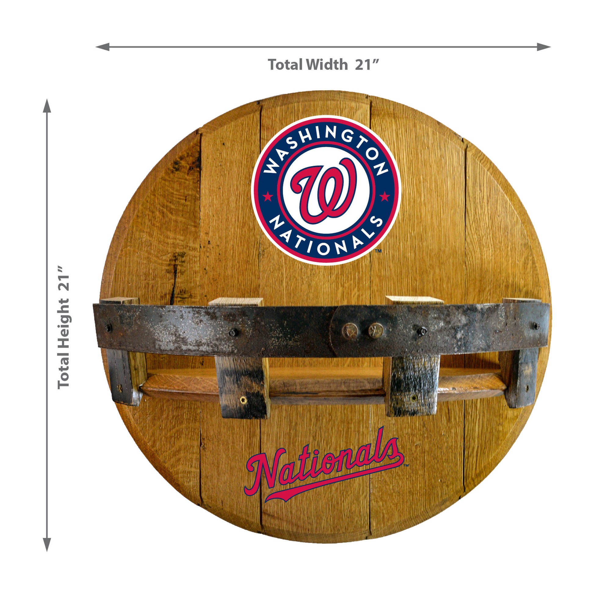 Washington Nationals whiskey barrel shelf dimensions