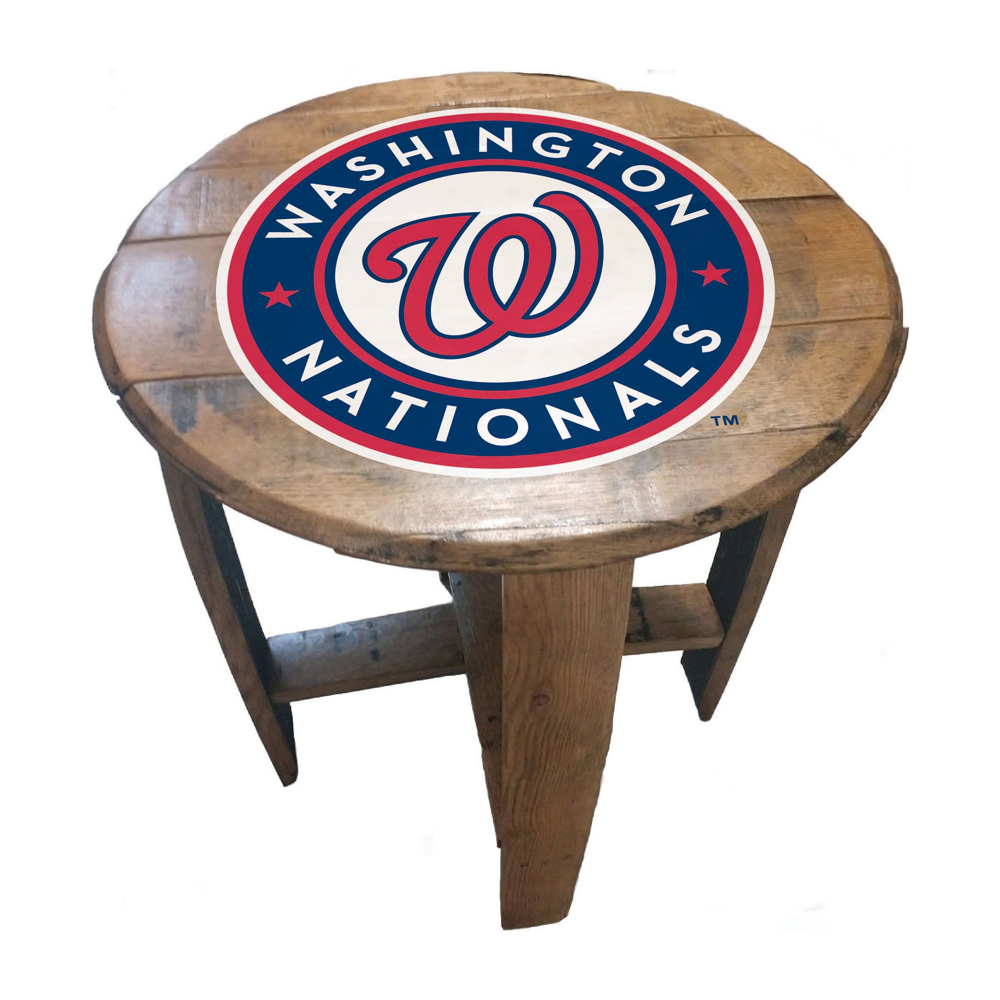Washington Nationals whiskey barrel end table