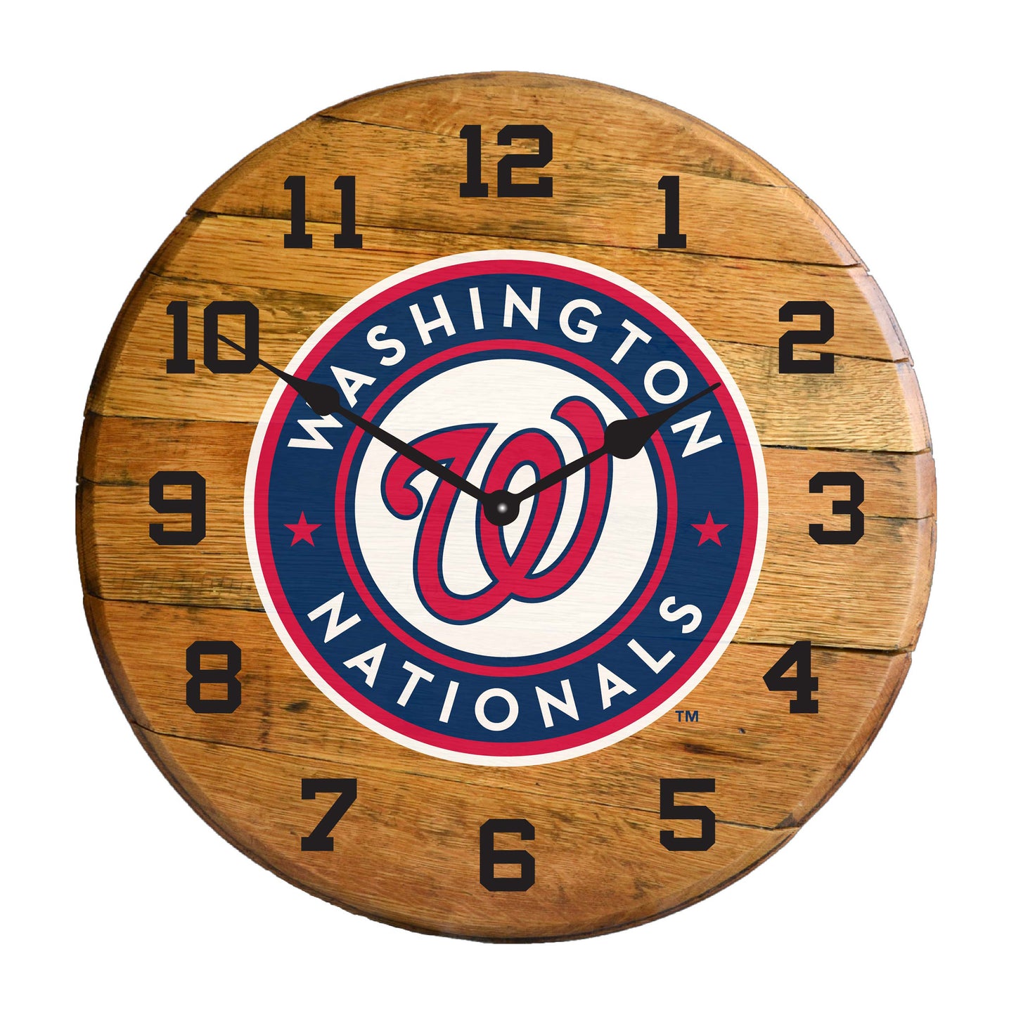 Washington Nationals whiskey barrel wall clock