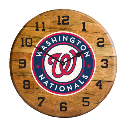 Washington Nationals whiskey barrel wall clock
