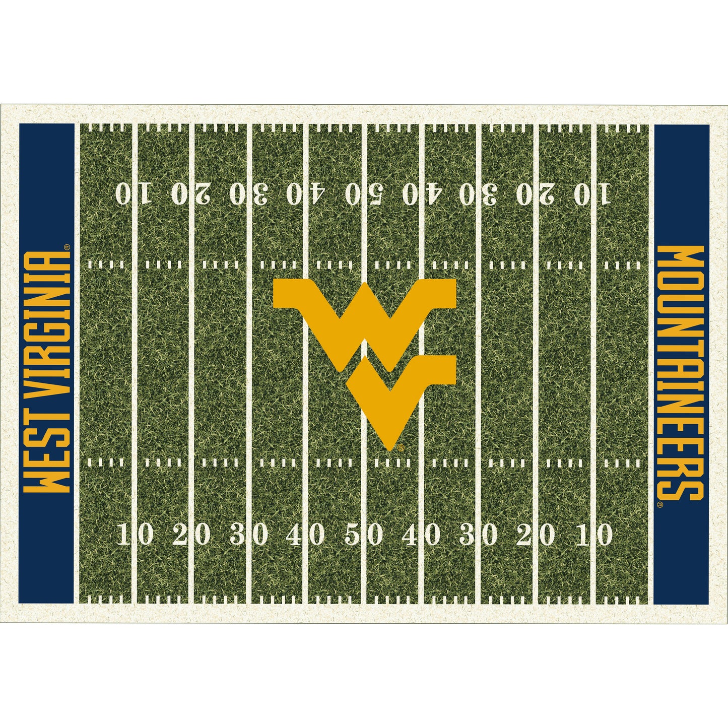 West Virginia Mountaineers home field style area rug