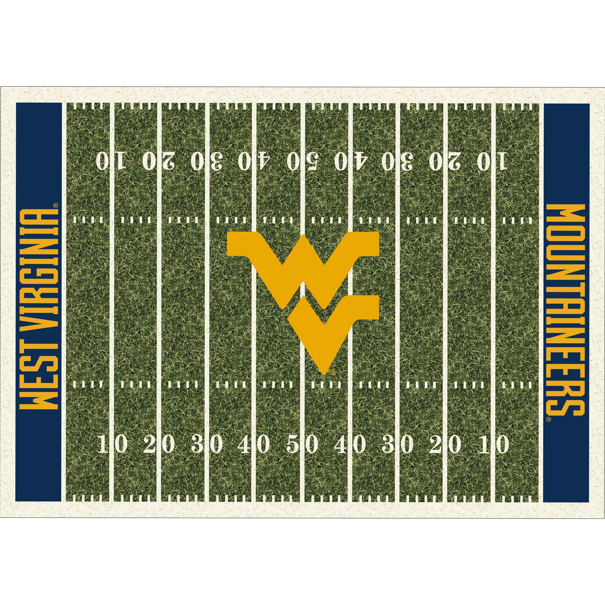 West Virginia Mountaineers home field style area rug