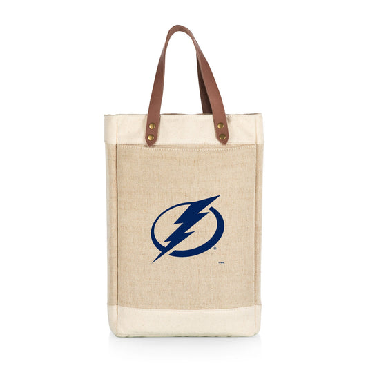 Tampa Bay Lightning - Pinot Jute 2 Bottle Insulated Wine Bag