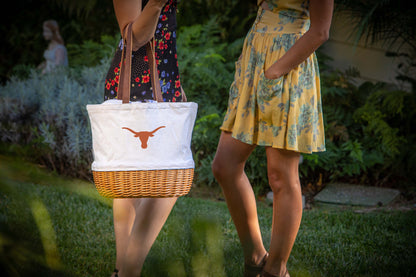 Texas Longhorns - Coronado Canvas and Willow Basket Tote