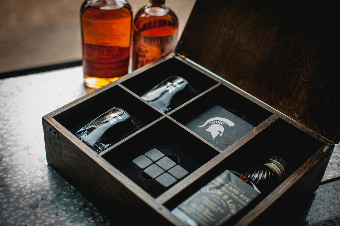 Michigan State Spartans - Whiskey Box Gift Set