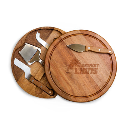 Detroit Lions - Acacia Circo Cheese Cutting Board & Tools Set