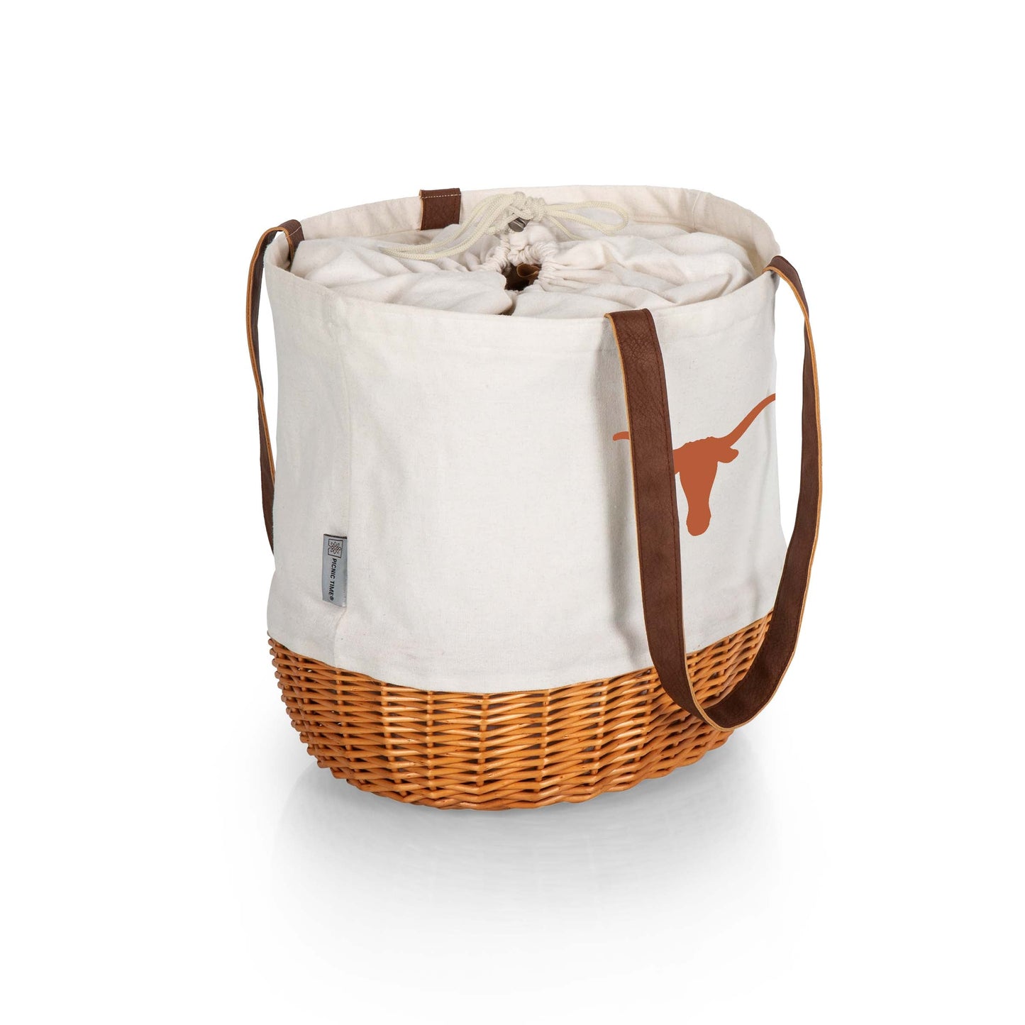 Texas Longhorns - Coronado Canvas and Willow Basket Tote