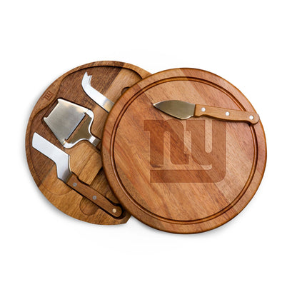 New York Giants - Acacia Circo Cheese Cutting Board & Tools Set