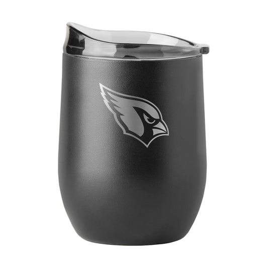 Arizona Cardinals black etch curved drink tumbler
