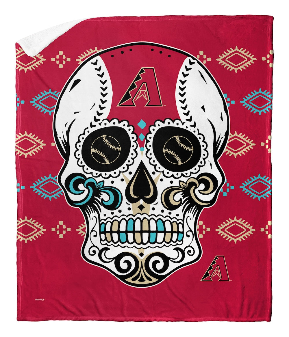 Arizona Diamondbacks CANDY SKULL Sherpa Blanket