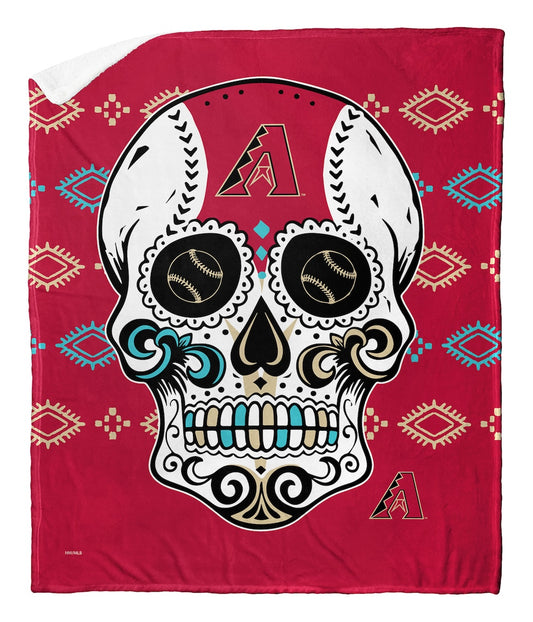Arizona Diamondbacks CANDY SKULL Sherpa Blanket