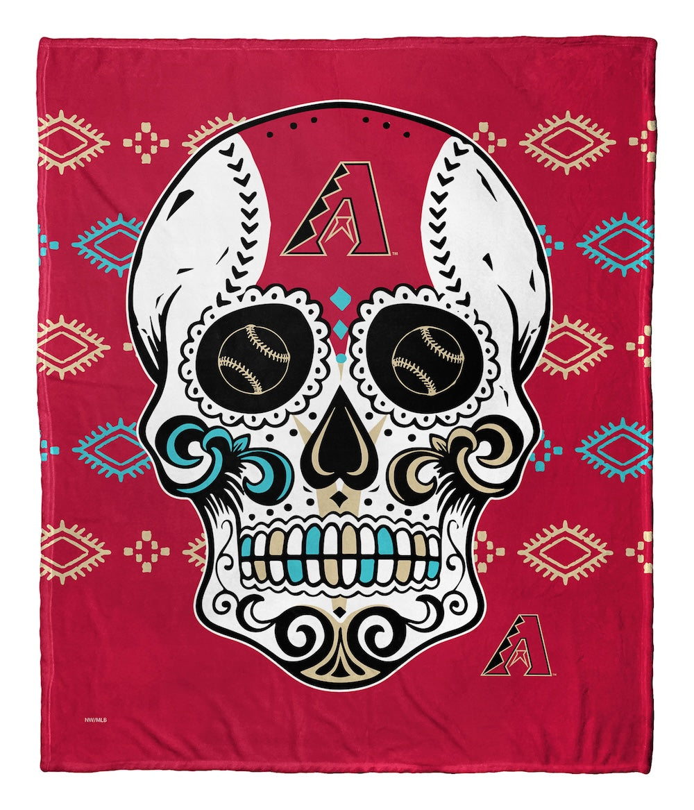 Arizona Diamondbacks CANDY SKULL silk touch throw blanket