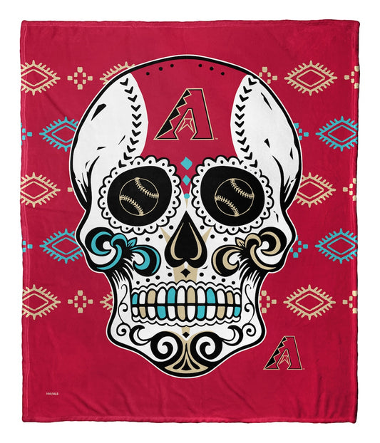 Arizona Diamondbacks CANDY SKULL silk touch throw blanket