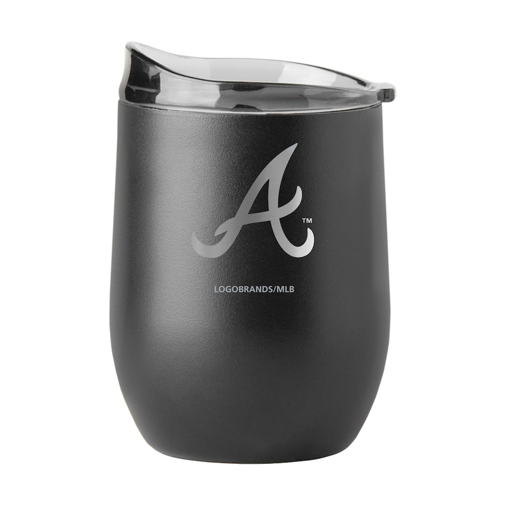 Atlanta Braves black etch curved drink tumbler