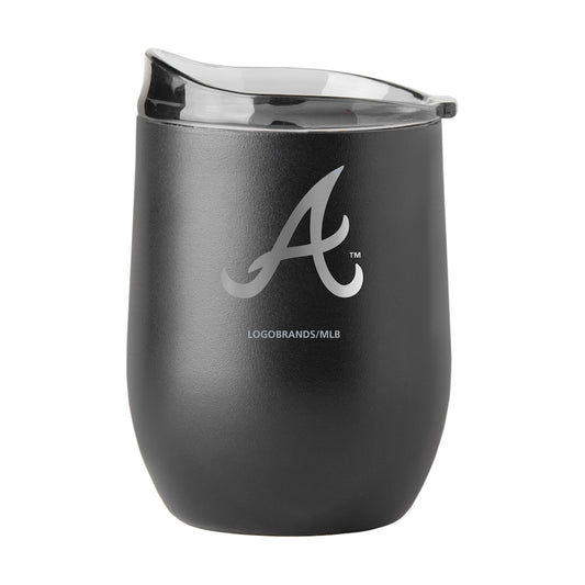 Atlanta Braves black etch curved drink tumbler