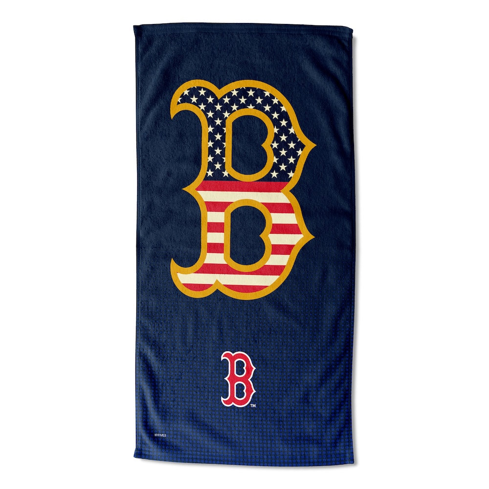 Boston Red Sox color block beach towel