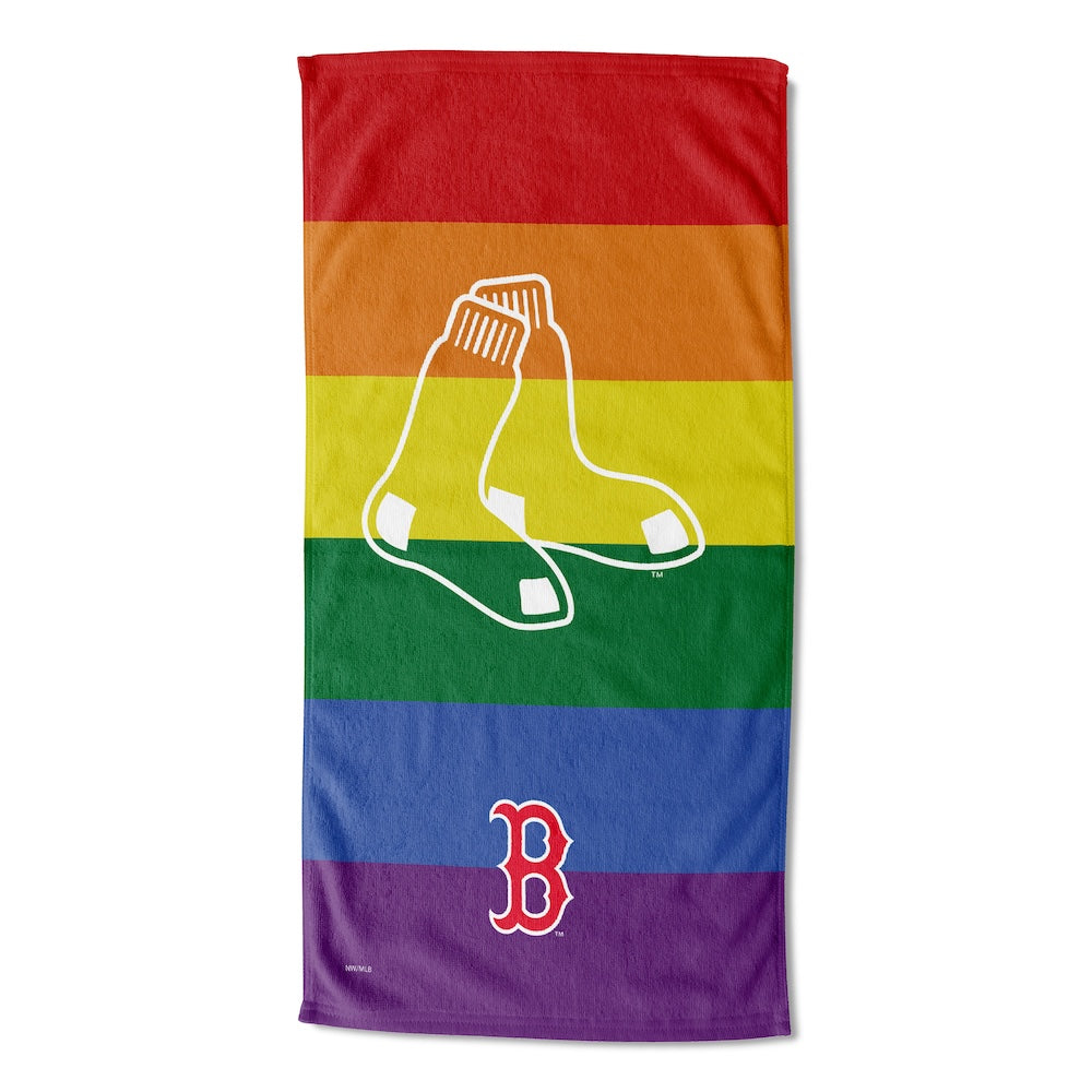 Boston Red Sox color block beach towel