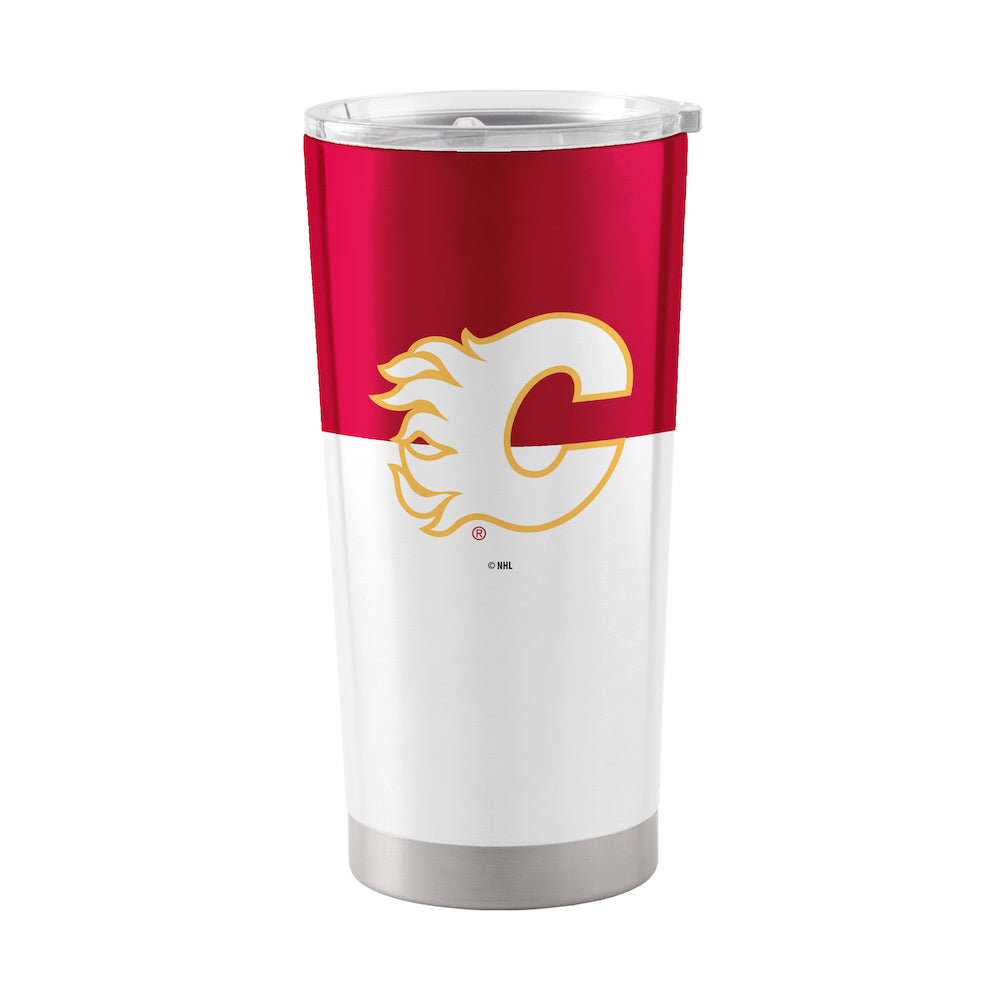 Calgary Flames 20 oz color block travel tumbler
