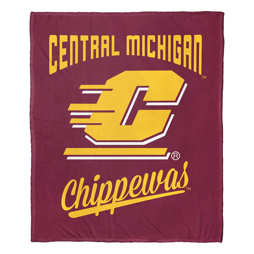 Central Michigan Chippewas official silk touch throw blanket