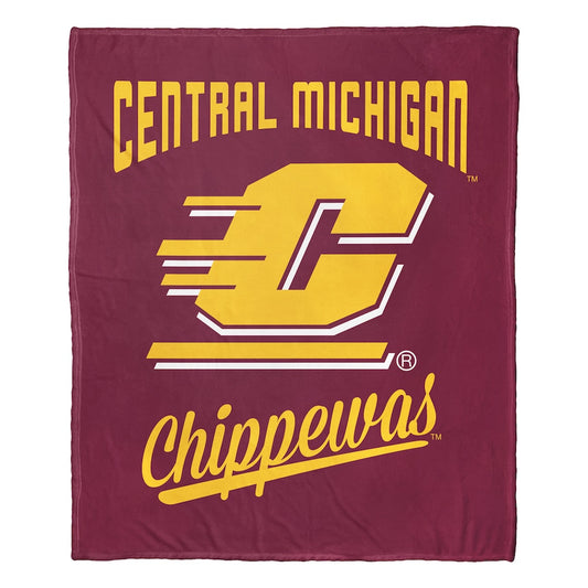 Central Michigan Chippewas official silk touch throw blanket