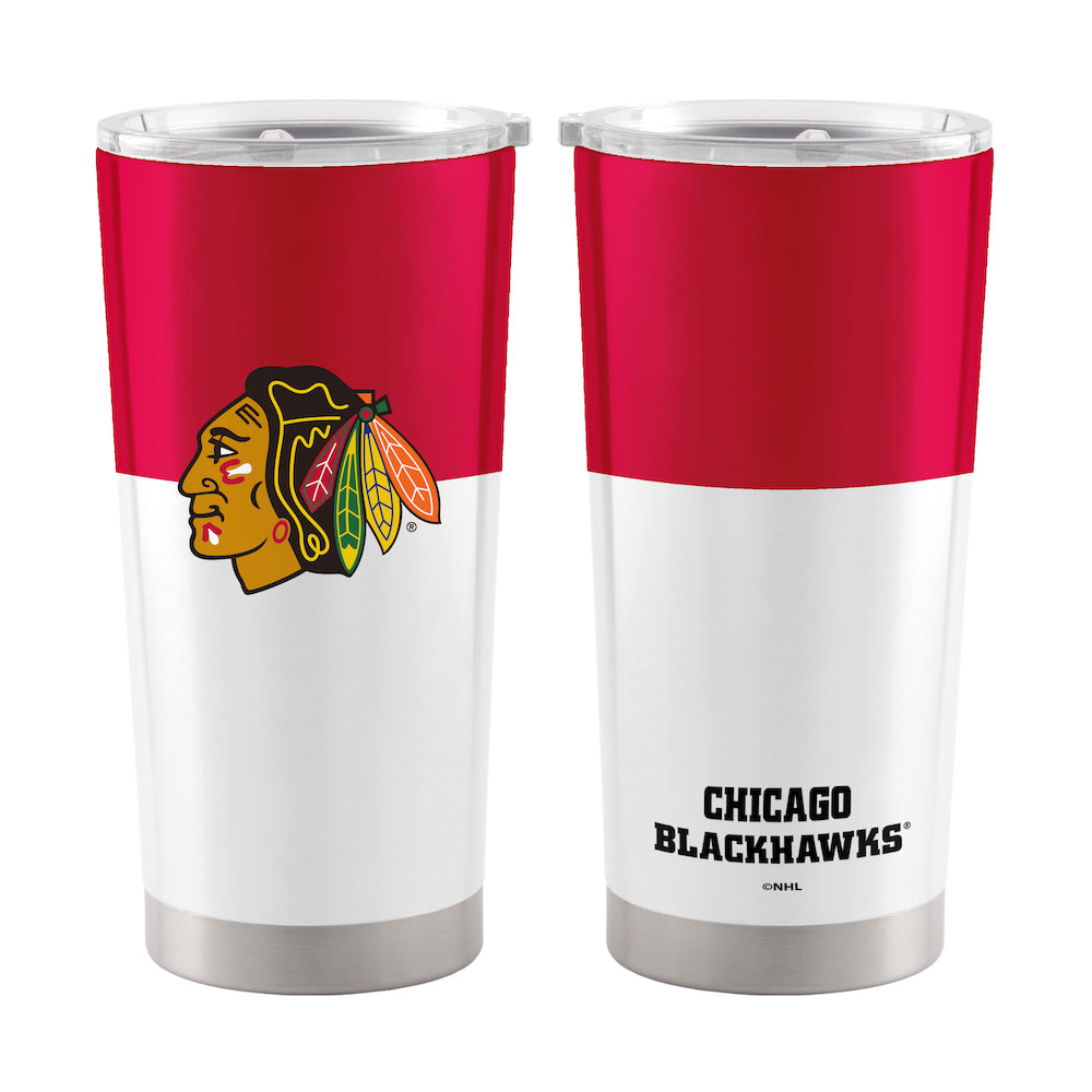 Chicago Blackhawks 20 oz color block travel tumbler