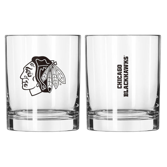 Chicago Blackhawks Rocks Glass