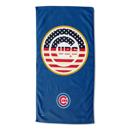 Chicago Cubs color block beach towel