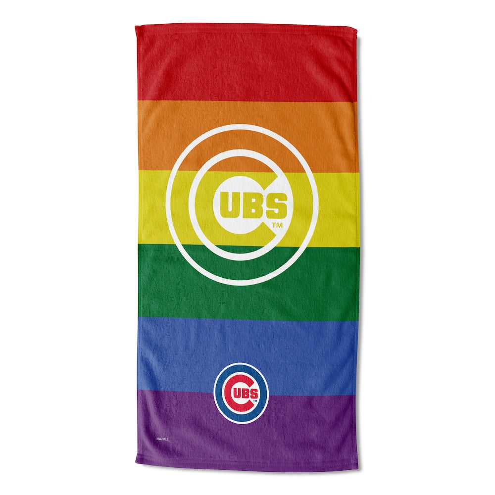 Chicago Cubs color block beach towel