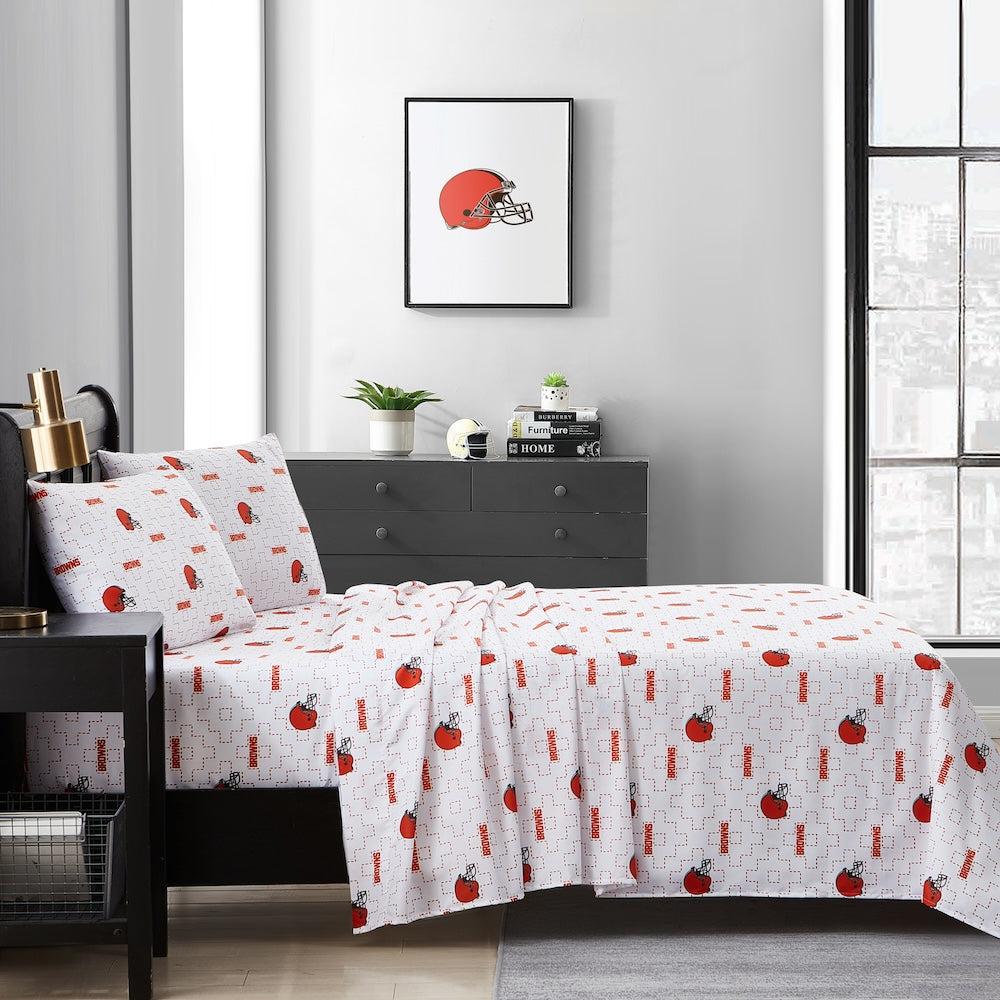 Cleveland Browns queen full sheet set