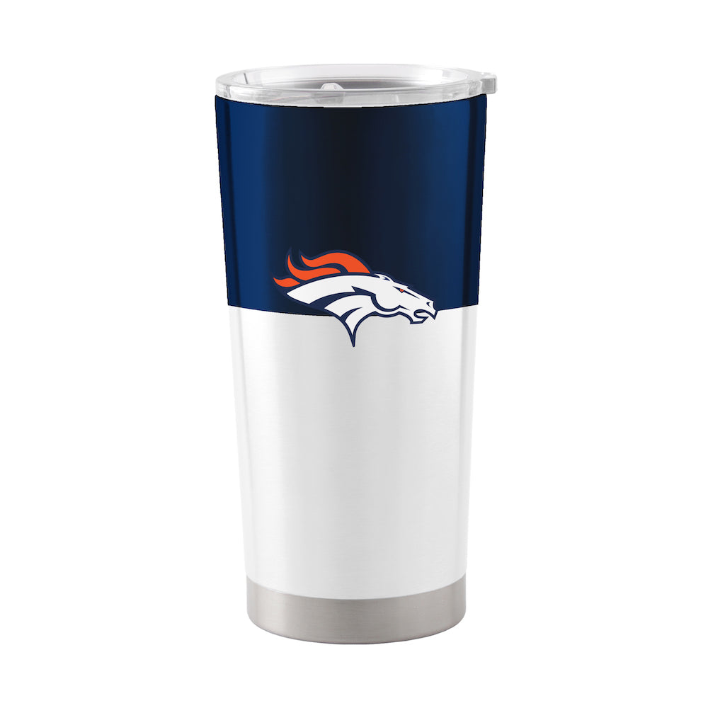 Denver Broncos 20 oz color block travel tumbler