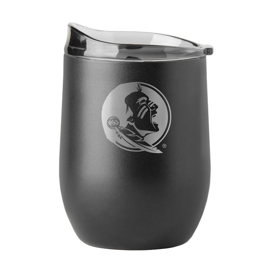 Florida State Seminoles black etch curved drink tumbler