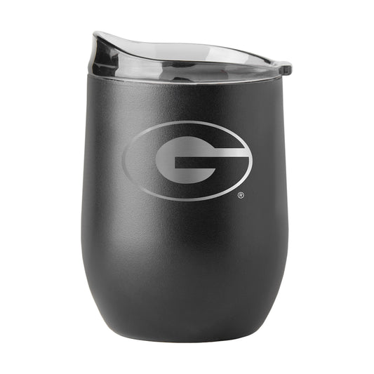 Georgia Bulldogs black etch curved drink tumbler