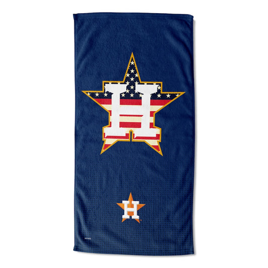 Houston Astros color block beach towel