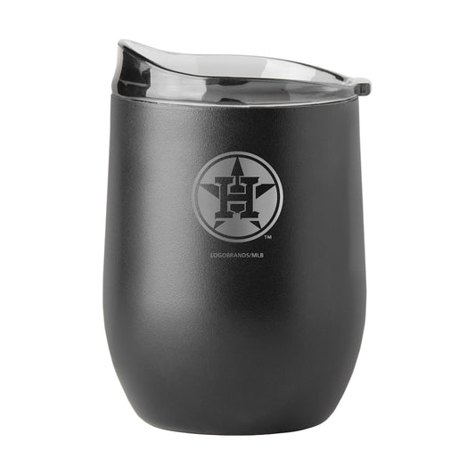 Houston Astros black etch curved drink tumbler