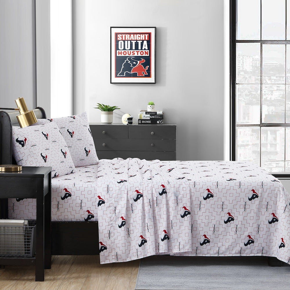 Houston Texans queen full sheet set
