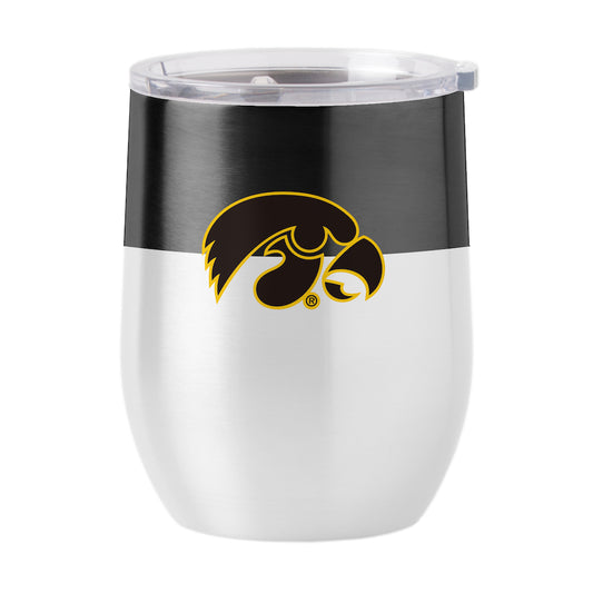 Iowa Hawkeyes color block curved drink tumbler