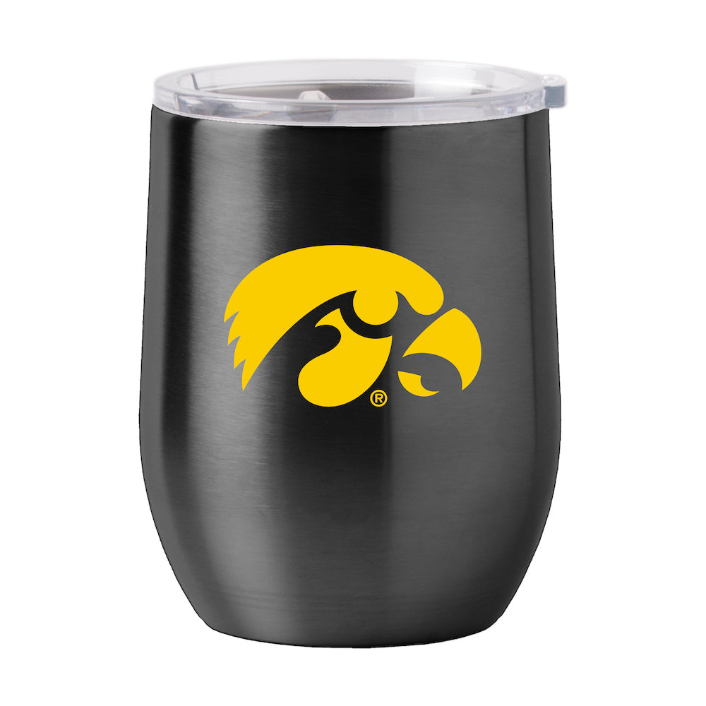 Iowa Hawkeyes stainless steel curved drink tumbler